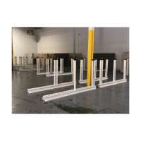 White granite steel slab rack warehouse stone display